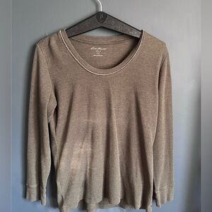 Eddie Bauer Brown Mens XL Long Sleeve Waffle Knit Thermal Shirt